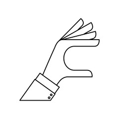 Human hand silhouette icon vector illustration graphic design