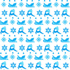 Christmas seamless pattern on white