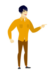 Furious businessman screaming vector illustration.