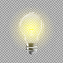 Light bulb. Realistic style lamp. Vector isolated
