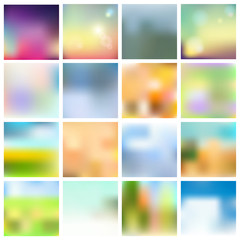 Set of blurred backgrounds