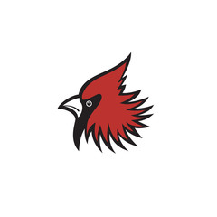 Red head cardinal bird logo