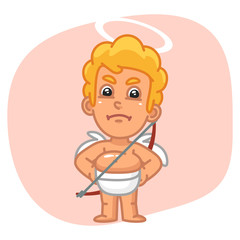 Cupid Dissatisfied Holds Hands on Waist