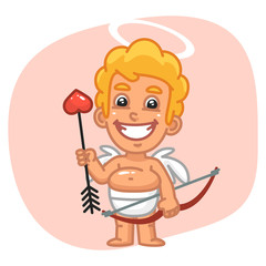 Cupid Holding Bow and Arrow