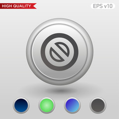 Colored icon or button of stop symbol with background