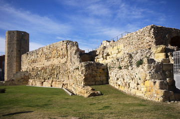 Fototapeta na wymiar Roman wall of Tarragona.Catalonia.Spain