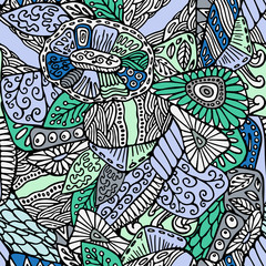 stock vector seamless flower, doodle pattern. abstract art backg