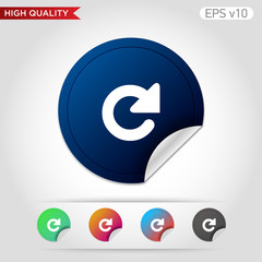 Colored icon or button of refresh symbol with background
