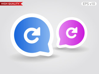 Colored icon or button of refresh symbol with background