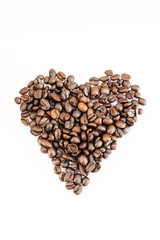 Coffee beans isolated on white background