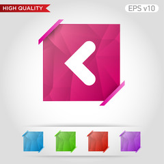 Colored icon or button of left arrow symbol with background