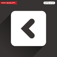 Colored icon or button of left arrow symbol with background