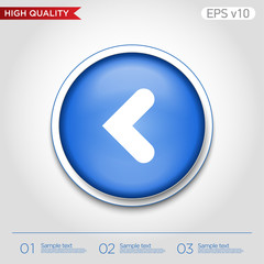 Colored icon or button of left arrow symbol with background