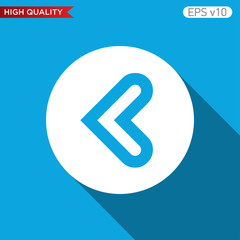 Colored icon or button of left arrow symbol with background