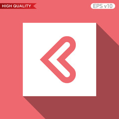 Colored icon or button of left arrow symbol with background
