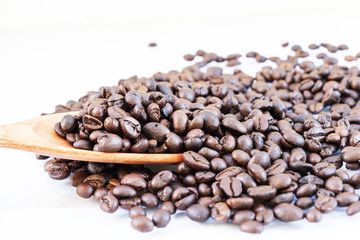 Coffee beans isolated on white background