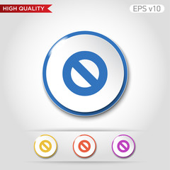 Colored icon or button of stop symbol with background