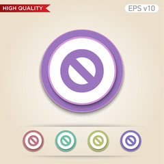 Obraz premium Colored icon or button of stop symbol with background