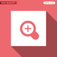 Obraz premium Colored icon or button of zoom in symbol with background