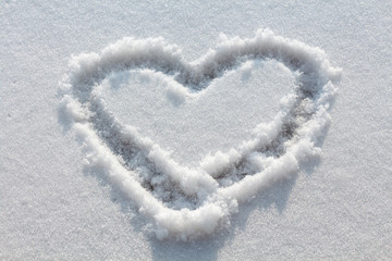 Heart drawn in snow