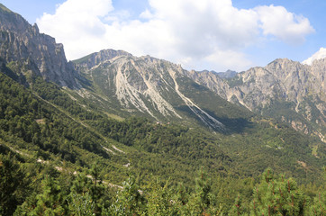 Fototapeta na wymiar landscape of italian mountains called Venetian Prealps in the pr