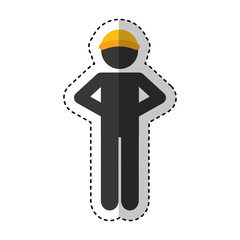 worker logistic silhouette icon vector illustration design