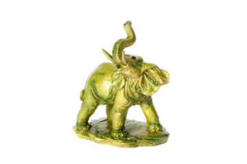 Fototapeta premium Green elephant isolated on white background.