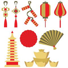 Vector set illustration of Chinese symbol