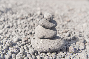 Stone pyramid in balance