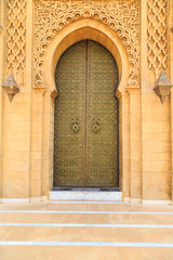 Old entrance door  at the Royal palace in Morocco Fes