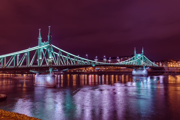 Obraz premium Liberty Bridge in Budapest Hungary
