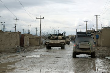 Tanks in a City of Afghanistan