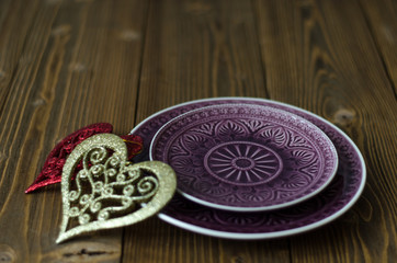 Hearts on a plate with a tree on Valentine's