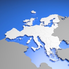 3D Europe map