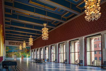 Decorated halls in the City Hall