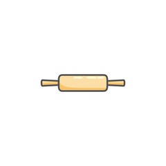 Rolling pin icon. Simple flat icon of juice kitchen tool for rolling bakery paste. Nice wood tool for cooking deserts. 
