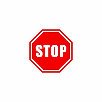 Stop sign icon vector design isolated on white background 