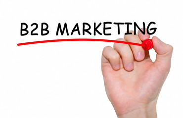 Hand writing inscription B2B Marketing with marker, concept