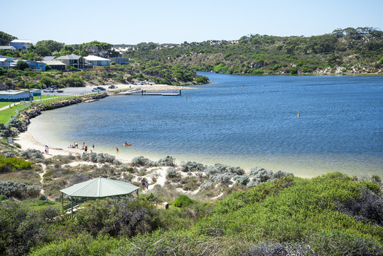 Moore river lagoon beach in Western Australia