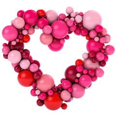 beautiful heart consisting of pink spheres. Isolated