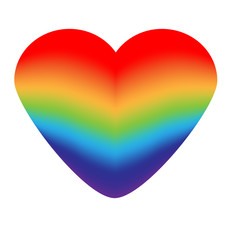 Rainbow heart. LGBT symbol