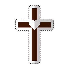 cross first communion icon vector illustration design