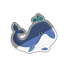 Sea whale cartoon icon vector illustration graphic design