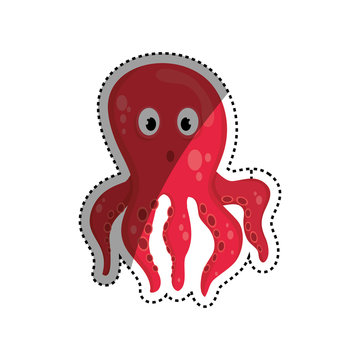 Octopus sea animal icon vector illustration graphic design