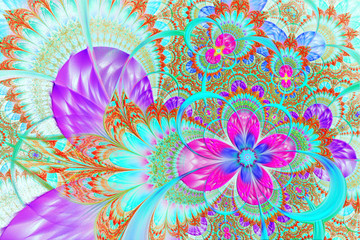 Abstract fractal floral lace background.