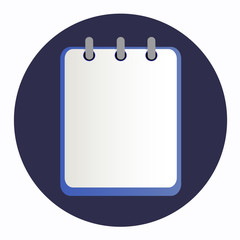Flat  icon blue notebook