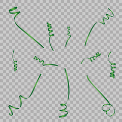 Set of serpentine ribbons,isolated on background. Streamers confetti .Vector Illustration of colorful decoration. Falling light decoration for party, birthday celebrate, anniversary or event, festive.