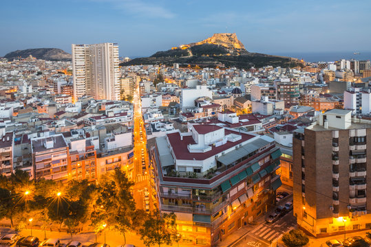 Alicante at the sunset, Costa Blanca, Spain