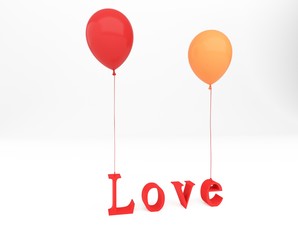 love with ballon