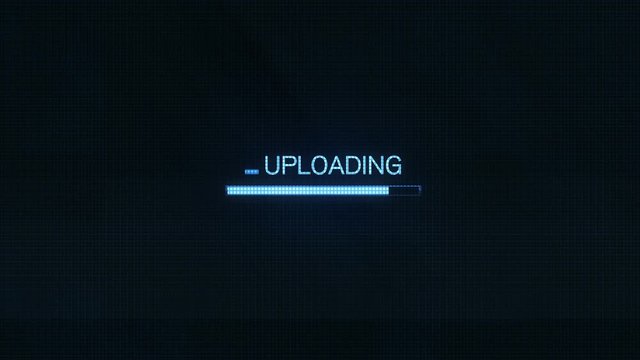 Uploading Progress Bar on Computer Screen futuristic interface downloading files - Corner Pin screen